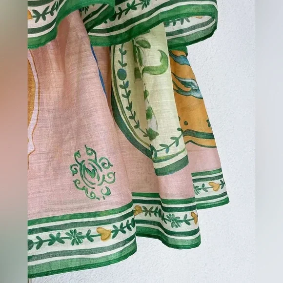 ALEMAIS PORCELAIN FRILL MIDI DRESS - Picture 7 of 12